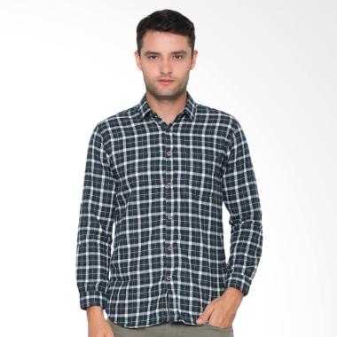 FBW Spencer Long Sleeve Roll Up Flanel Shirt Kemeja Pria - Hijau