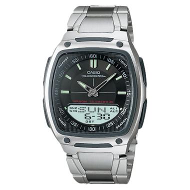 Casio Standard Jam Tangan Pria - Silver Black AW-81D-1AVDF