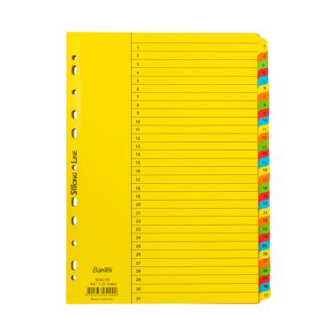 Bantex Cardboard Divider & Indexes A4 1-31 (31 Pages) #6052 00 Yellow