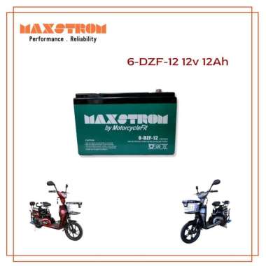 aki kering sepeda listrik 6-dzf-12 / aki kering VRLA MAXSTROM 6-DZF-12