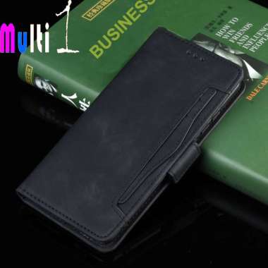 Flip Case Wallet Realme C11 2021 - Realme C20 - Realme C20A Leather Case Multi card slot BLack
