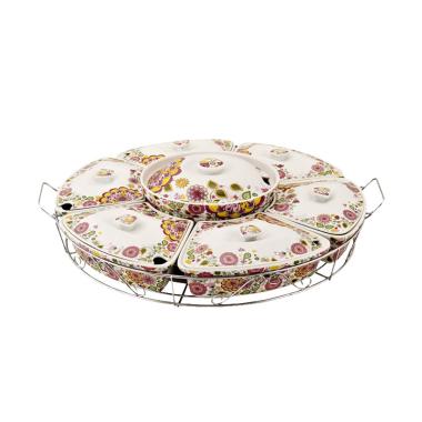 Vicenza B412 Motif Gardenia Prasmanan Perangkat Saji [Besar] Purple