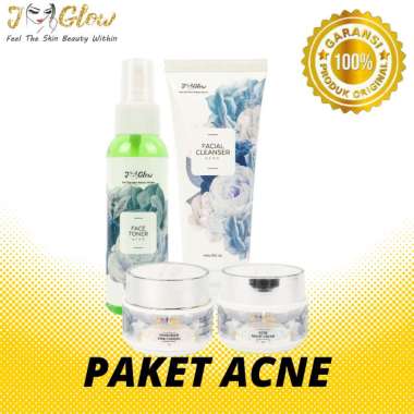 Jglow j glow skincare paket skincare acne night cream kecantikan wajah kulit berminyak penghilang je
