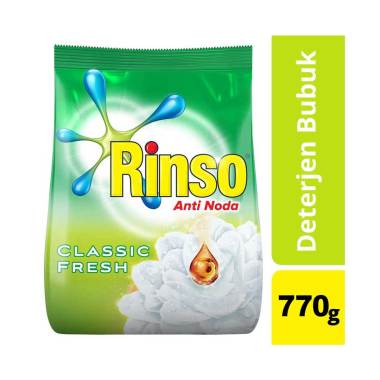 Promo Harga Rinso Anti Noda Deterjen Bubuk Classic Fresh 770 gr - Blibli