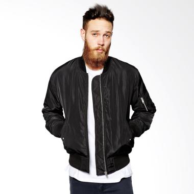 HEMMEH Kezora Bomber Jaket Pria - Black Metallic