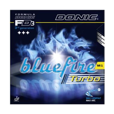 DONIC Bluefire M1 Turbo Rubber Bat Pingpong - Black [Max] Hitam
