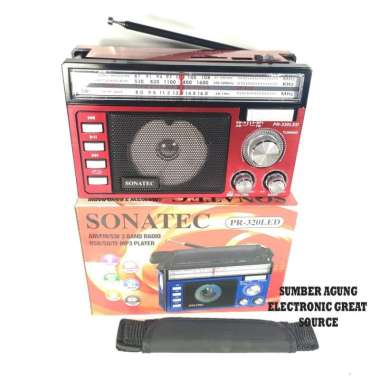 Sonatec PR320LED 320 PR320 Speaker Radio Senter AM FM SW 3Band merah