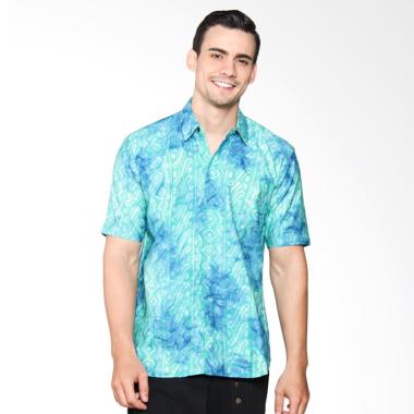 Blitique Aksara Parang Slim Fit Kemeja Batik Pria - Turqoise 4C