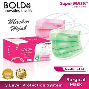 Bolde Surgical Face Mask Headloop Isi 50 HIJAU SOFT