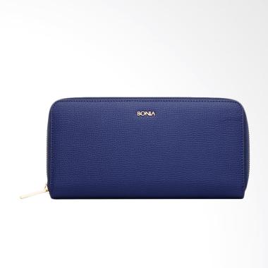 Bonia Foliage Zipper Dompet Wanita - Dark Blue