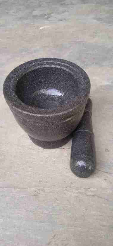 lumpang tumbugkan lesung batu asli 15-16 cm kulitas super