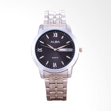 Alba Jam Tangan Pria - Silver Black [9426]