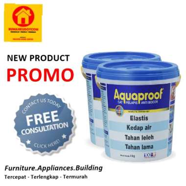 CAT PELAPIS ANTI BOCOR - CAT ANTI AIR - CAT AQUAPROOF 4KG ALL COLOR - AQUAPROOF HITAM