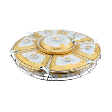 Vicenza B412 Motif Lily Perangkat Prasmanan [Size Besar] Gold