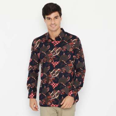 Platini Batik Pria Lengan Panjang Katun Merah 460517 XXL