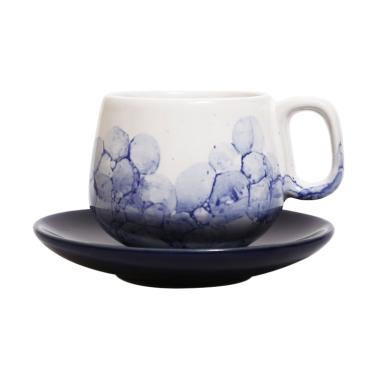 Lumosh Cappucino Mug - Marble Blue  Biru