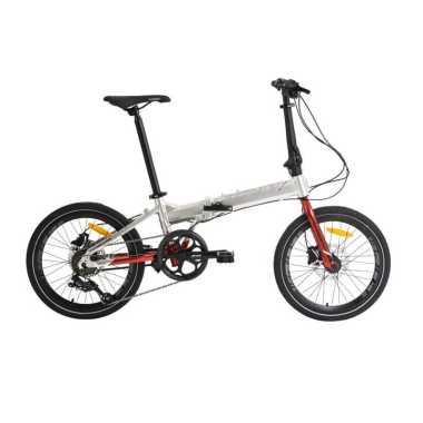 Sepeda Lipat - Folding Bike Element Police Texas Edisi Kemerdekaan Silver - Merah