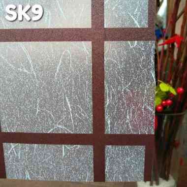 Stiker Kaca Jendela / Pintu Varian Klasik Square List Coklat