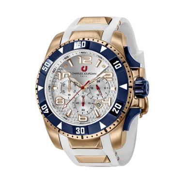 Charles Jourdan Analog Jam Tangan Pria [CJ1026-1515C] White Gold