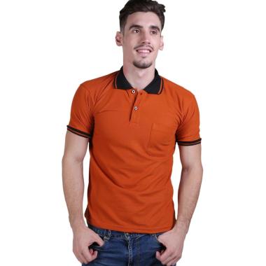 Gudang Fashion Polos Kaos Polo Pria M Coklat Tua
