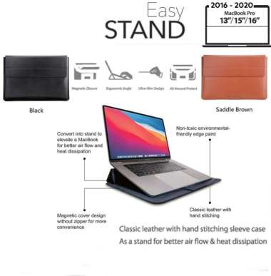 Case MacBook Pro 15 - 16 Inch 2016-2020 Switcheasy EasyStand Sleeve Black