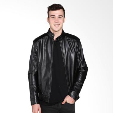 Hemmeh Kulit Rider Jaket Pria - Hitam
