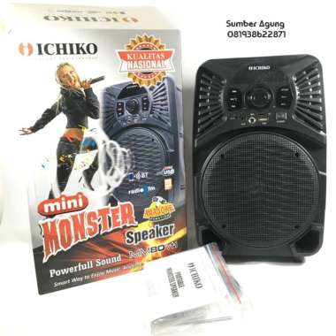 Speaker Aktif Karaoke Powerful Sound Ichiko Monster MM80 v11 Portable Hitam