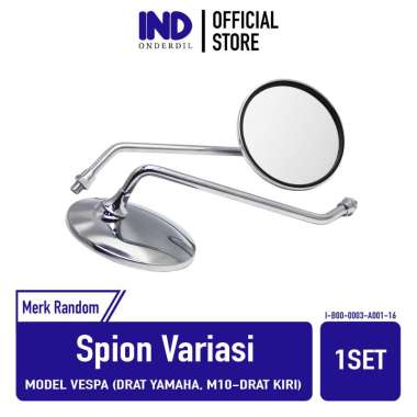Spion-Sepion-Kaca-Cermin-Mirror-Bulat Kiri-Kanan Panjang Besi Set Variasi Model Vespa-Scoopy Bisa Un