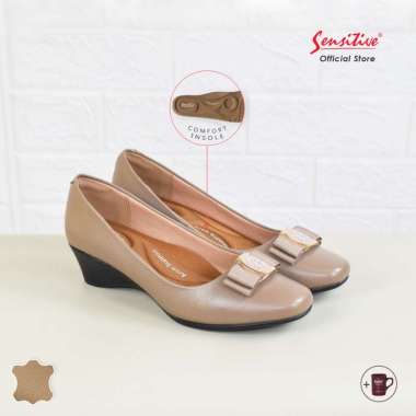 SENSITIVE SC Donna 401 Mocca Sepatu Kulit Wedges 40 Mocca