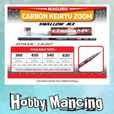 Joran Tegek Maguro Swallow MX Zoom Pole | Pilih Ukuran 540