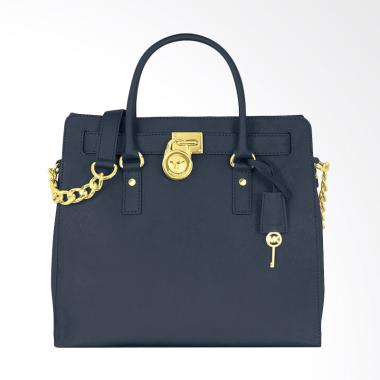 Michael Kors Hamilton Large Saffiano Leather Women Hand Bag - Navy