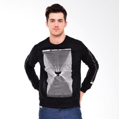 Damn I Love Indonesia Garuda Distortion Sweater Pria - Black