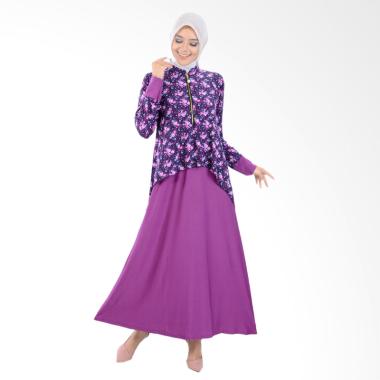 Jfashion Maxi Krah Shanghai Variasi ... Long Dress - Zaskia Ungu