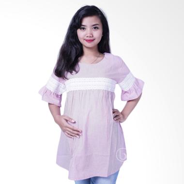 Mama Hamil BLD 410 Renda Klasik Baju Blouse Ibu Hamil Lengan Pendek - Merah Mama Hamil BLD 410 Renda Klasik Baju Blouse Ibu Hamil Lengan Pendek - Merah