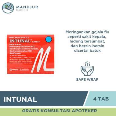Intunal 4 Kaplet - Pereda Gejala Flu, Hidung Tersumbat, dan Bersin-bersin