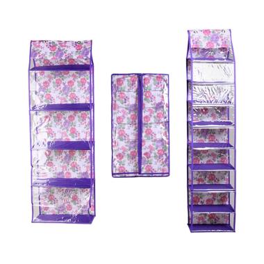 Radysa 3in1 Paket Organizer - Ungu [Rak Sepatu/ Rak Tas/ Rak Jilbab]