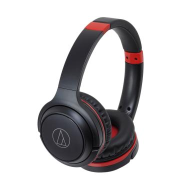 Audio Technica ATH S200BT On-Ear Bluetooth Headset Black Red