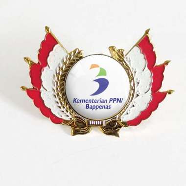 Mulyocreative Pin Logo Kementerian PPN/Bappenas Pin Model Bendera Pin Bappenas [2 pcs]