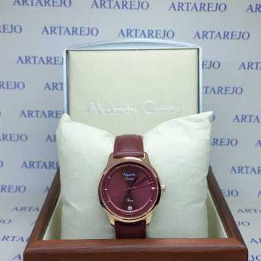 JAM TANGAN WANITA ALEXANDRE CHRISTIE AC 2972 TALI KULIT ORIGINAL MERAH MAROON