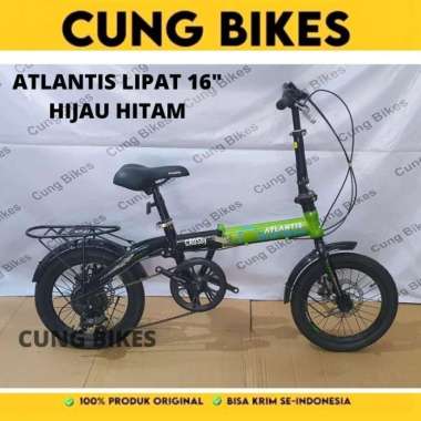 Sepeda Lipat Atlantis 16" Crosby 7 Speed Cakram DB Hijau