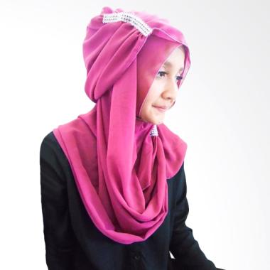 Jilbab Pon Kamila Pink Series Segiempat Wolfis Hijab Polos Syari