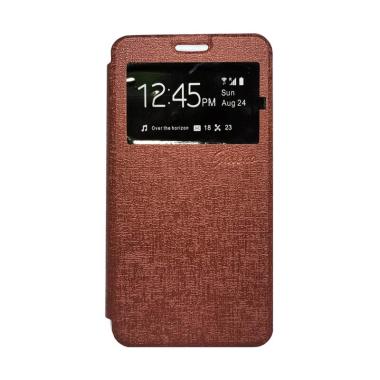 Galeno Flip Cover Casing for Vivo Y35 - Coklat