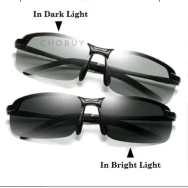 Original Kacamata Siang dan malam Photocromic Polarized Sports Sunglasses. Terlaris black