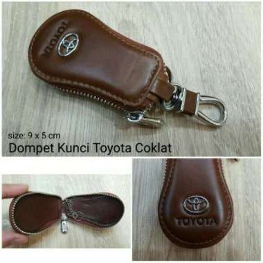 Dompet STNK kulit import asli/ Gantungan kunci mobil Toyota coklat