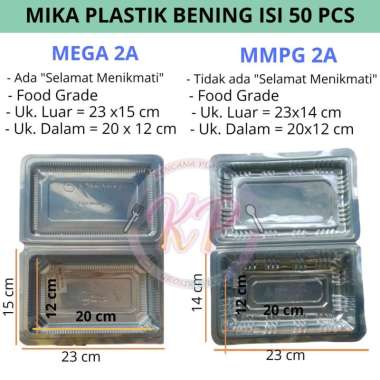 MIKA PLASTIK BENING KUE PUDING MAKANAN NASI MMPG 2A ISI 50 PCS Bening