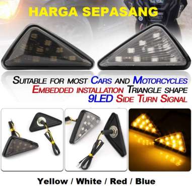 Lampu Sen LED Motor DRL Sein Tempel Segitiga Besar Model Ninja Matik Bebek Moge Universal KC029 Mera