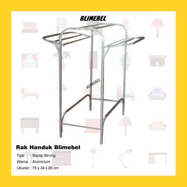 Rak Handuk Aluminium Blimebel Sayap Strong PxLxT: 75 x 34 x 85 cm / Rak Jemuran Standing Berdiri