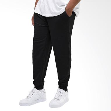 Jfashion Dewasa Big Size Polos Trai ... gger Panjang Pria - Hitam