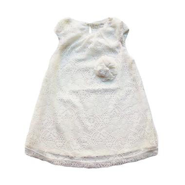 Cikicoko Prairie Bily Rajut with Bros Flower Dress Anak - Putih