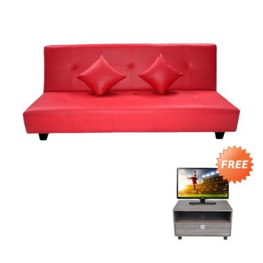 Creova Mario Sofa Bed - Merah + Free Side Table